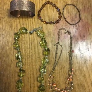 Green and Copper Jewelry Set (5 piece)